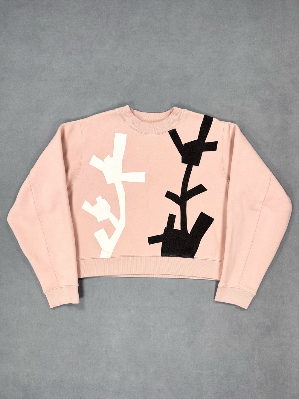 Acne Studios Bird Flower Sweatshirt Womens Large Crop Graphic Crew Neck Pullover